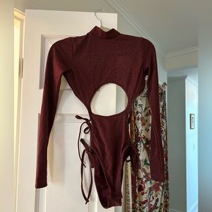 Savage Fenty Lingerie burgundy Size S NWT